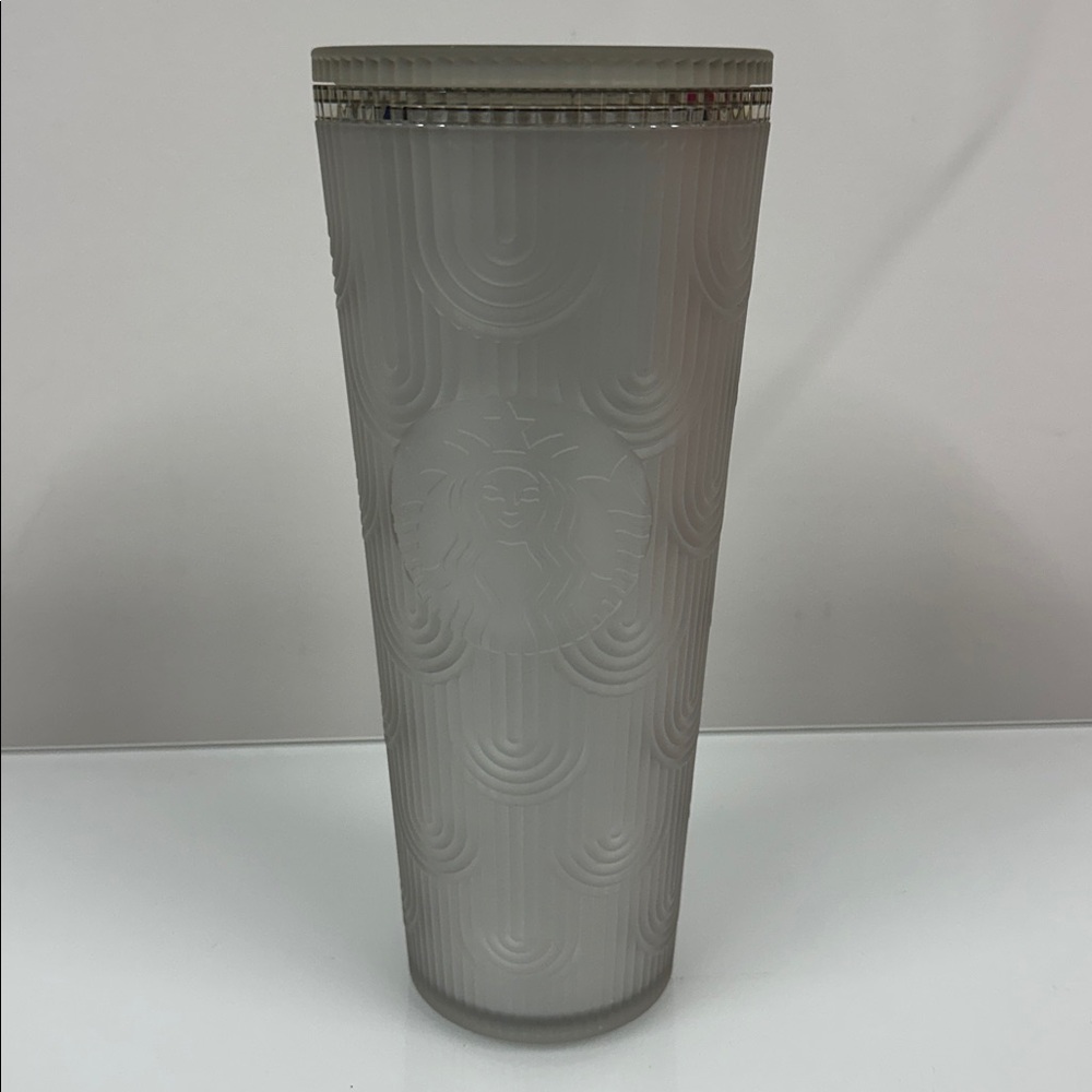 STARBUCKS 24oz Venti Tumbler with lid Gray Silver siren scales